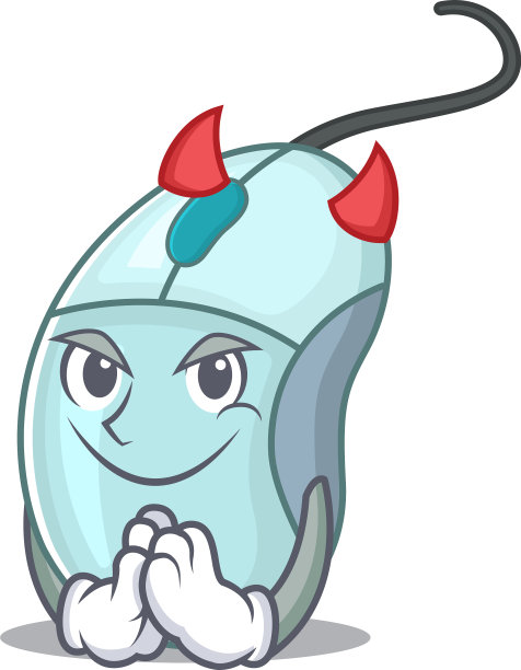 魔鬼电脑鼠标卡通人物设计图片下载