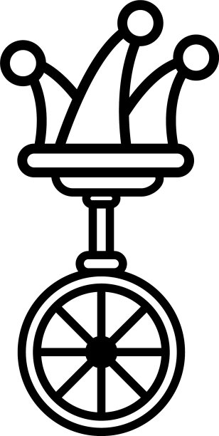 单轮自行车在白色背景图片下载