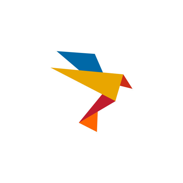 折纸鸟图标标志设计模板图片下载