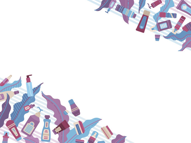 矢量平妆及护肤背景图片下载