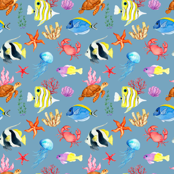 水彩无缝模式图片下载