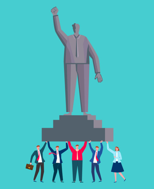 人们抬着领袖的雕像图片下载