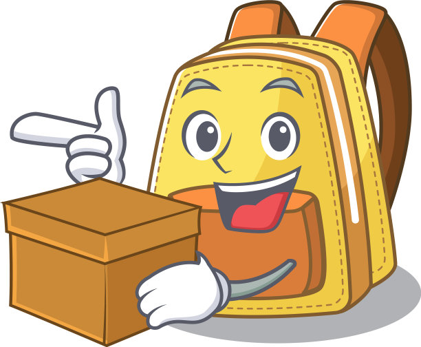可爱的孩子学校背包卡通人物图片下载