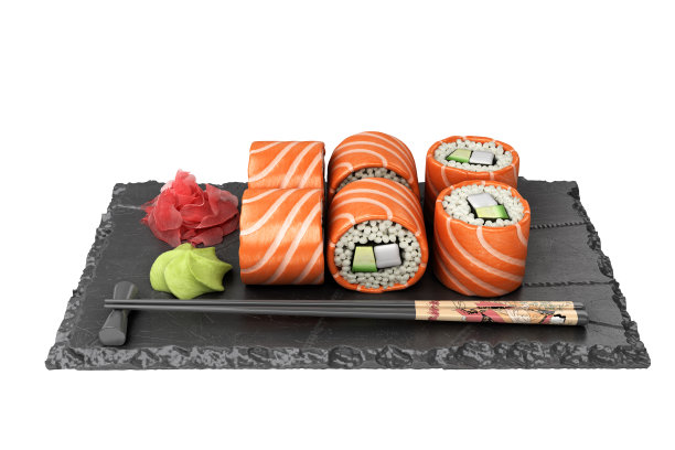 展示产品展示卷设置在黑色石板上3d渲染在白色没有阴影图片下载