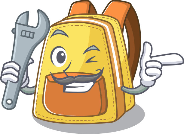 聪明的技工孩子学校背包卡通图片下载
