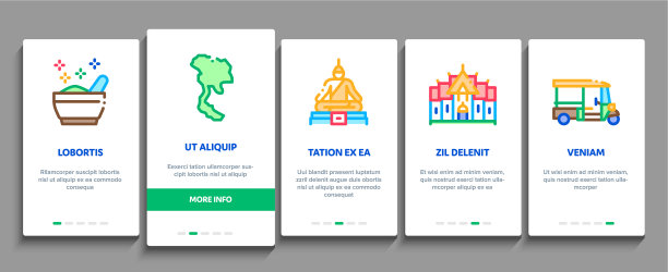 泰国国家登机元素图标集图片下载