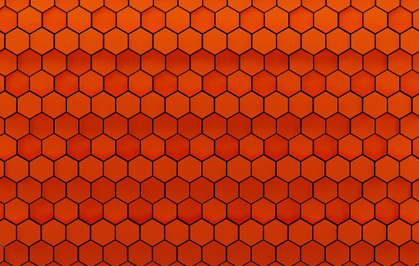 橙色六边形模式图片下载