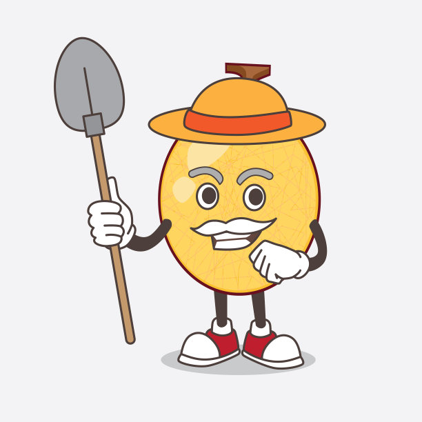 哈密瓜卡通人物与帽子图片下载