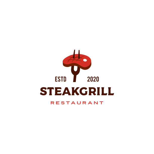 牛排烤架标志图标图片下载