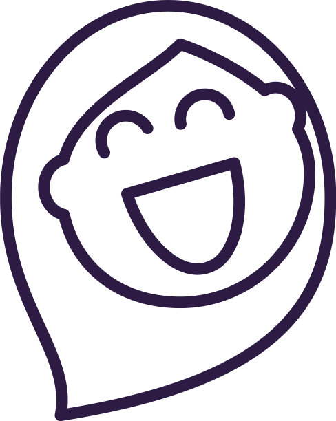 卡通女人笑线风格的图标图片下载