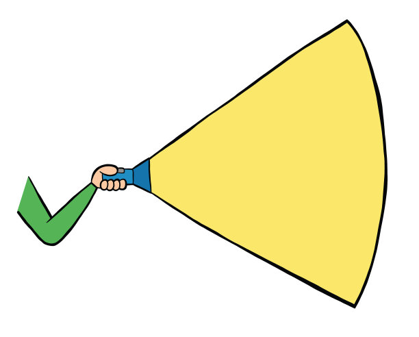 手持手电筒的手绘男子图片下载