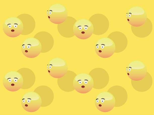 3D表情符号哇头部矢量无缝背景墙纸01图片下载