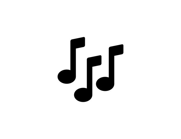 音符图标：音乐声音、乐谱符号矢量素材图片下载