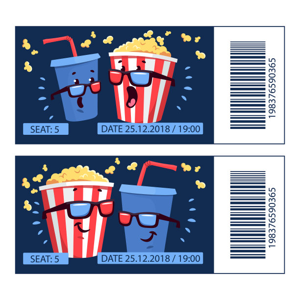 平与卡通电影爆米花和图片下载