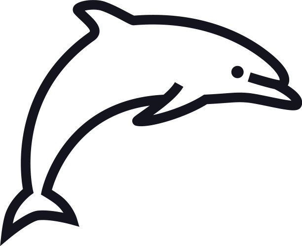 海豚线图标隔离对象图片下载