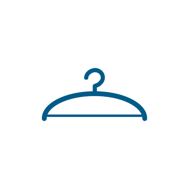 衣架蓝色图标上的白色背景。蓝色平面风格矢量插图图片下载