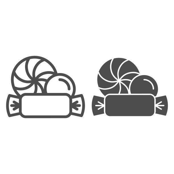 糖果线和固体图标甜一把糖果图片下载