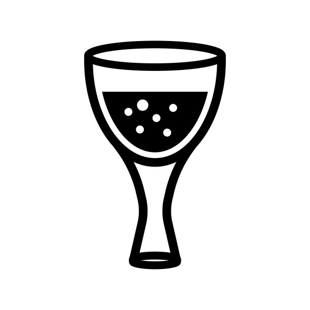 酒精，饮酒杯图标/黑色图片下载
