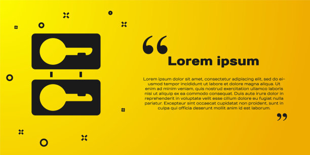 黑色金属模板铸造键图标隔离在黄色背景。用于批量生产和伪造钥匙。矢量图图片下载