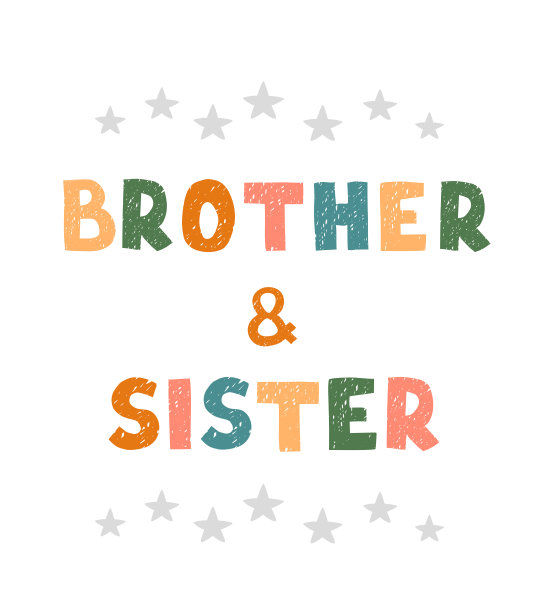 兄弟姐妹-有趣的手绘幼儿园海报与字母图片下载