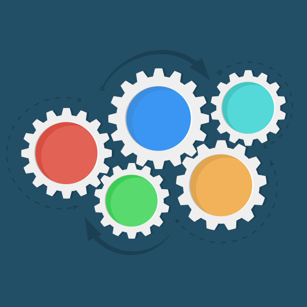 齿轮矢量有空间放置商业想法的文本。可以用于信息图表和教育模板，业务手册或系统图。eps图片下载