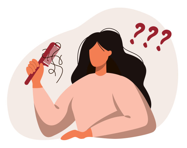 女性角色用梳子时会掉头发。图片下载