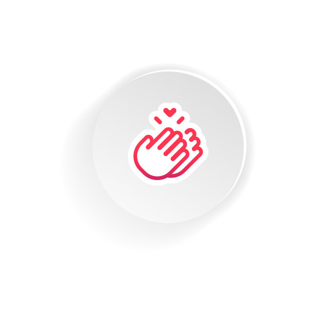 鼓掌的手图标。谢谢签样品，贴纸模板。矢量在孤立的白色背景。每股收益10图片下载