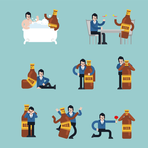 啤酒爱好者。男人和一瓶啤酒。与酒精的浪漫关系。爱的酒精。图片下载