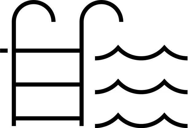 游泳池线条图标概念标志轮廓图片下载