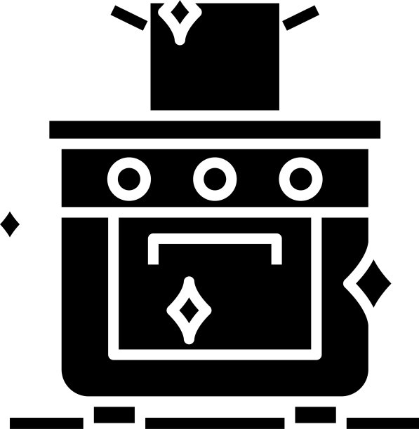 烤箱清洗黑色图标概念图片下载