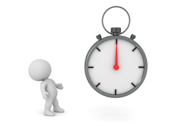 3D角色抬头看秒表图片下载