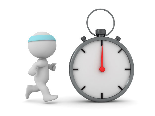 3D人物慢跑和秒表图片下载