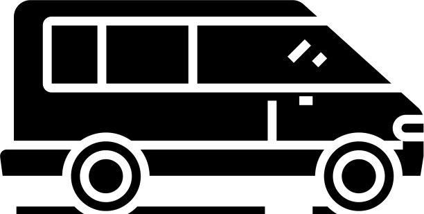 小型货车驾驶黑色图标概念图片下载