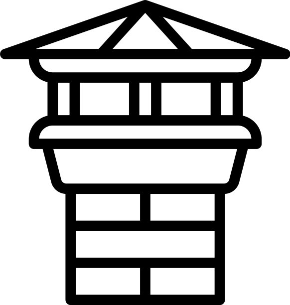 房子烟囱图标轮廓风格图片下载