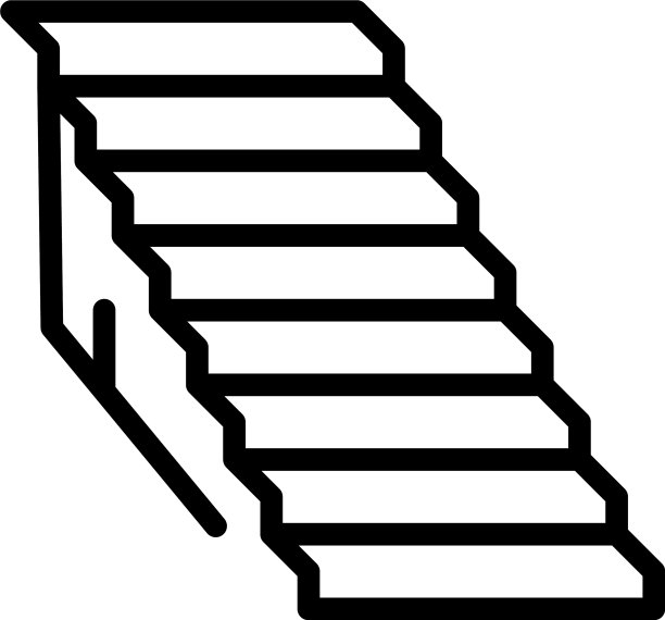 建筑楼梯图标轮廓风格图片下载