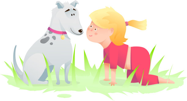 兴奋的娃娃鼻子对鼻子爬玩图片下载