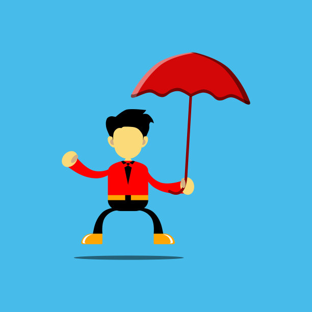 一个拿着伞的卡通人物图片下载