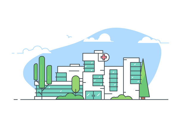 现代城市医院建筑图片下载