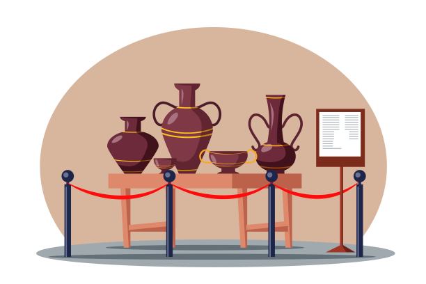 古代历史博物馆的双耳罐展图片下载