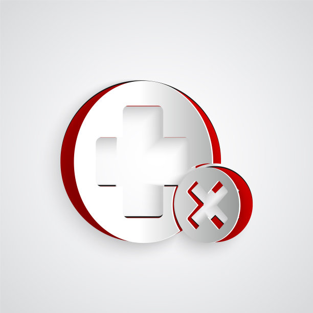 剪纸跨医院医学图标孤立上图片下载