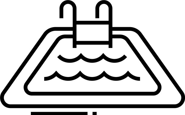 游泳池线条图标概念标志轮廓图片下载