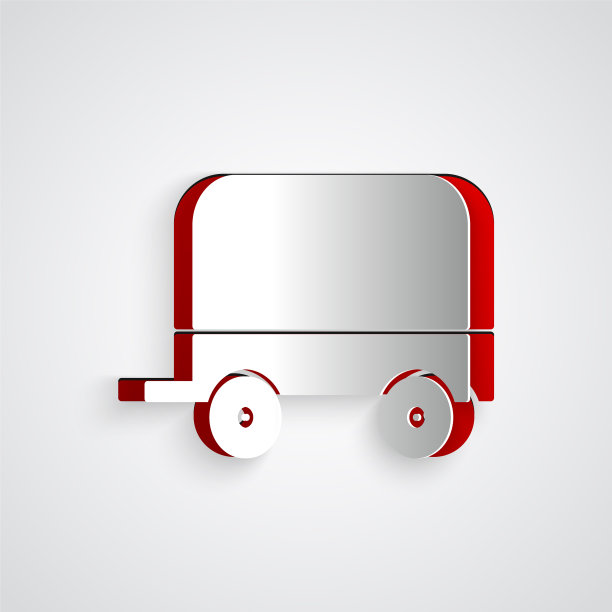 剪纸狂野西部覆盖马车图标孤立上图片下载