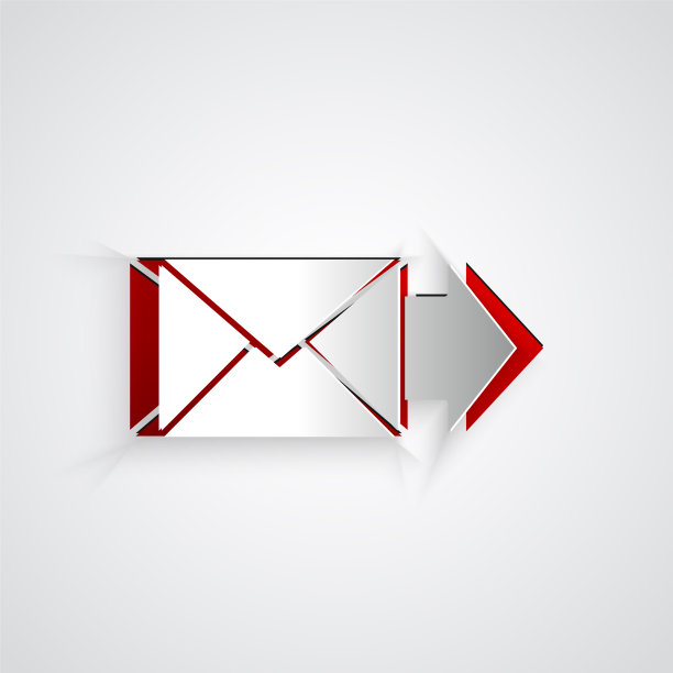 剪纸信封图标孤立在灰色图片下载