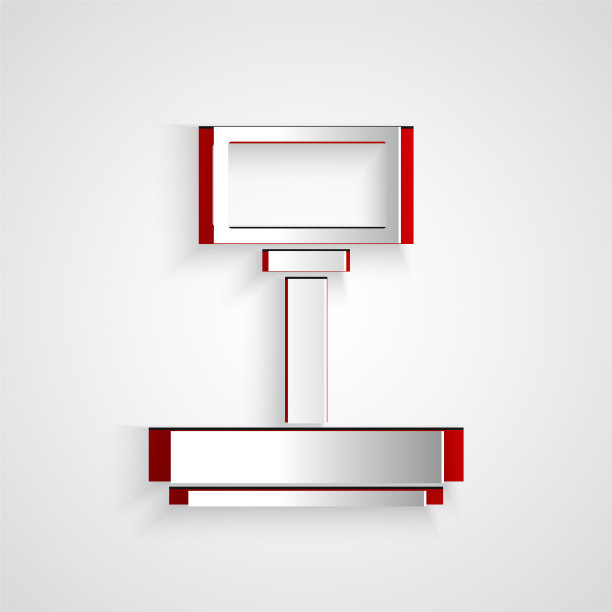 剪纸规模图标孤立在灰色背景图片下载