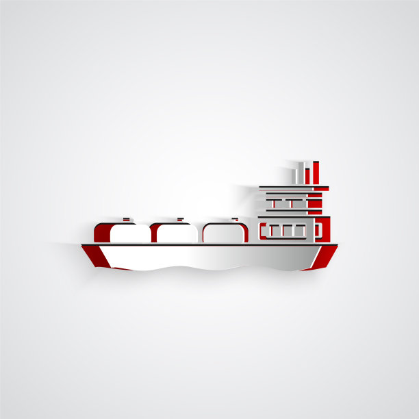 纸切油船图标孤立在灰色图片下载