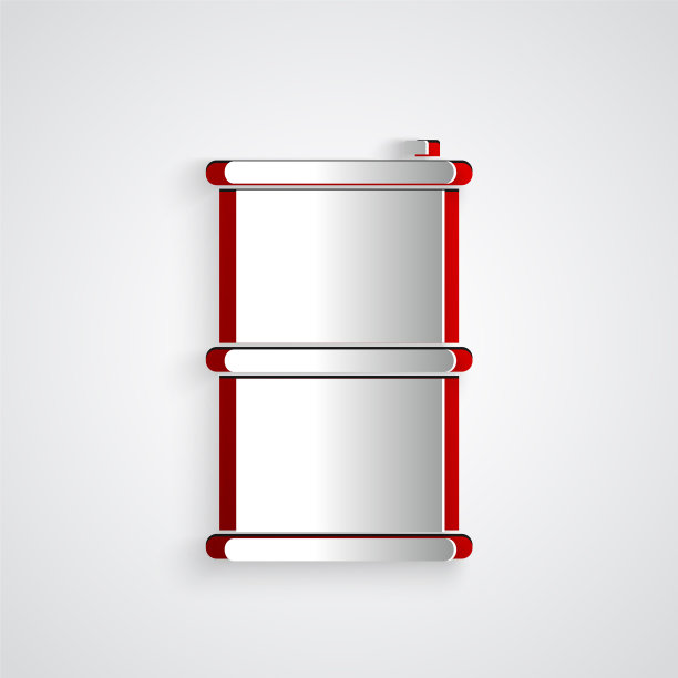 剪纸桶油图标孤立在灰色图片下载