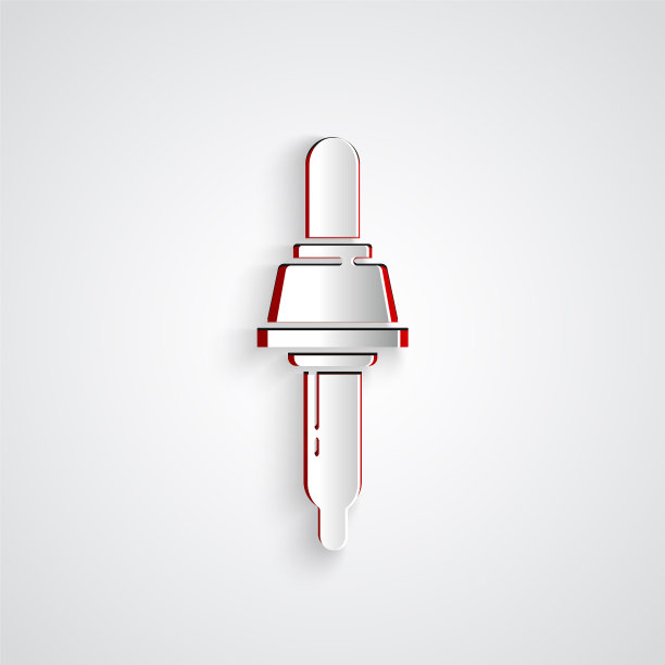 剪纸吸管图标孤立在灰色背景图片下载