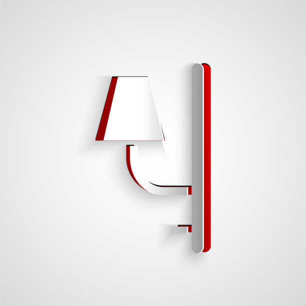 剪纸壁灯图标孤立在灰色图片下载