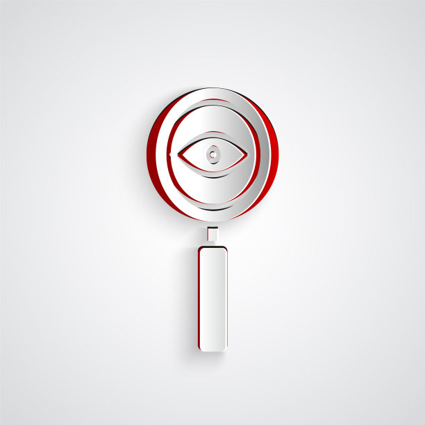 剪纸放大镜图标孤立在灰色图片下载