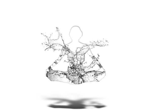 一个女人冥想与瑜伽手势的3D插图图片下载